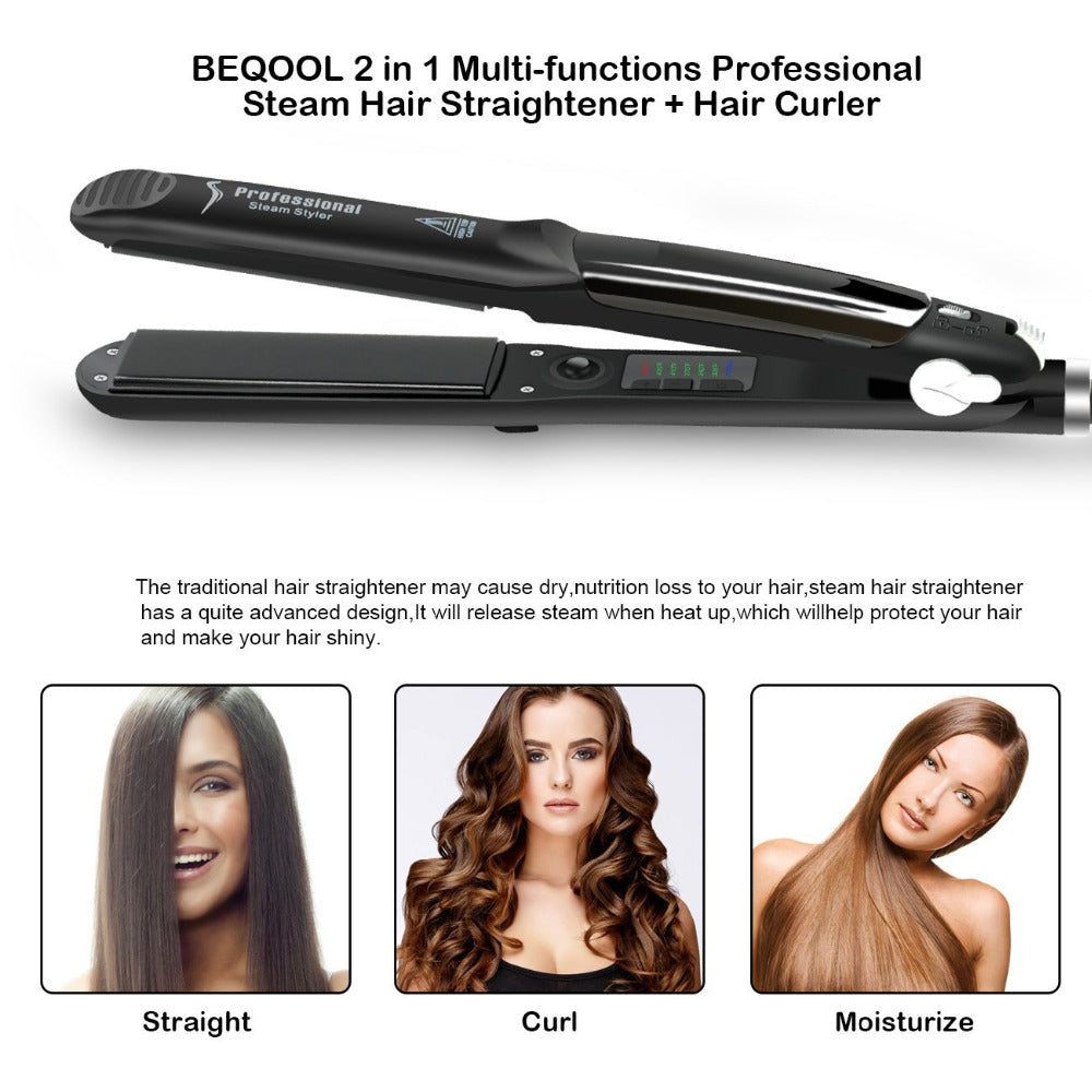 Steam Flat Iron Hair Straightener,salon pro professional steam hair straightener
