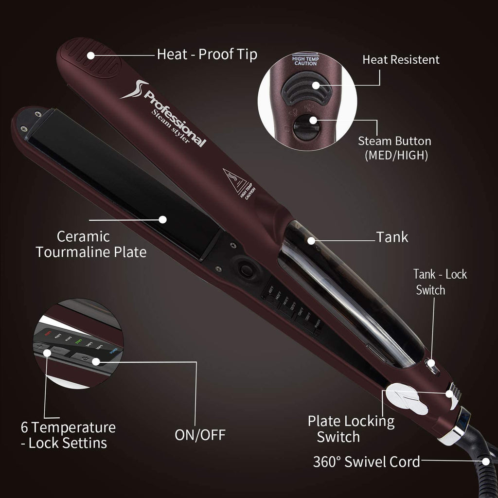 Professional Salon Steam Hair Straightening Iron