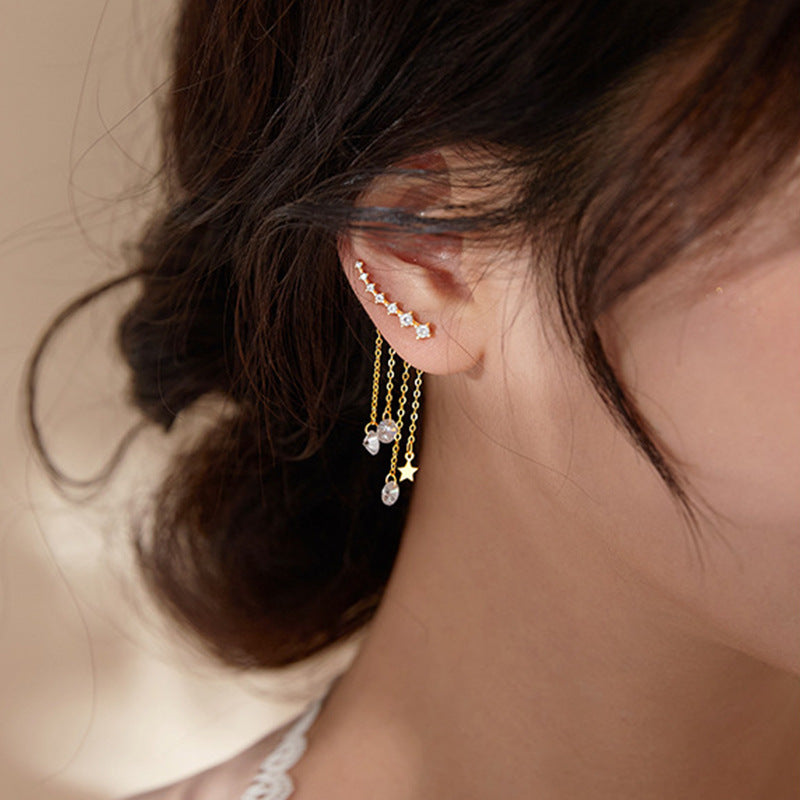 Stylish Tassel Star Stud Earrings (1 Pair)